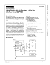 datasheet for NM24C03EM8 by Fairchild Semiconductor