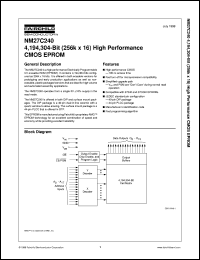 datasheet for NM27C240N100 by Fairchild Semiconductor