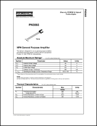 datasheet for PN3565 by Fairchild Semiconductor