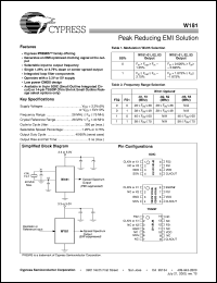 datasheet for W181-01 by Cypress Semiconductor