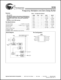 datasheet for W194-70 by Cypress Semiconductor