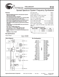 datasheet for W133H by Cypress Semiconductor