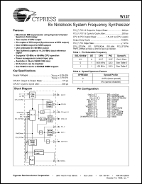 datasheet for W137H by Cypress Semiconductor