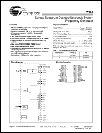 datasheet for W164G by Cypress Semiconductor