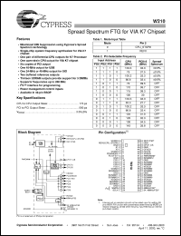 datasheet for W210H by Cypress Semiconductor