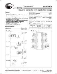 datasheet for W48C111-16H by Cypress Semiconductor