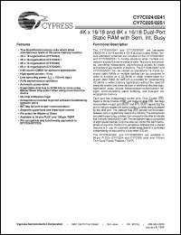 datasheet for CY7C024-25JI by Cypress Semiconductor
