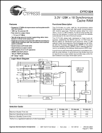 datasheet for CY7C1324-100AC by Cypress Semiconductor