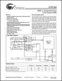 datasheet for CY7C1325-100AC by Cypress Semiconductor