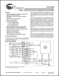 datasheet for CY7C1329-100AC by Cypress Semiconductor