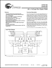 datasheet for CY7C133-25JC by Cypress Semiconductor