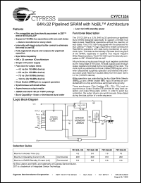 datasheet for CY7C1334-50AC by Cypress Semiconductor