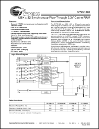 datasheet for CY7C1338-100AC by Cypress Semiconductor