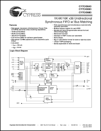datasheet for CY7C43643-10AC by Cypress Semiconductor