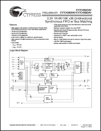 datasheet for CY7C43643AV-10AC by Cypress Semiconductor