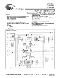 datasheet for CY7C43664-15AC by Cypress Semiconductor