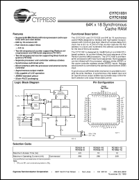 datasheet for CY7C1031-10JC by Cypress Semiconductor