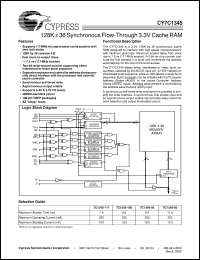 datasheet for CY7C1345-100AC by Cypress Semiconductor