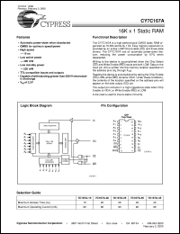 datasheet for CY7C167A-15VCT by Cypress Semiconductor