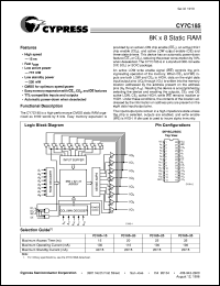 datasheet for CY7C185-15PC by Cypress Semiconductor