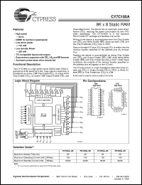 datasheet for CY7C185A-20DMB by Cypress Semiconductor
