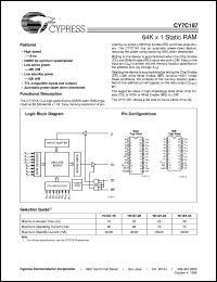 datasheet for CY7C187-15PC by Cypress Semiconductor
