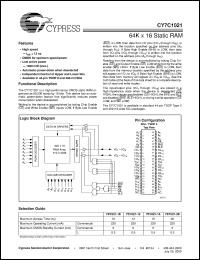 datasheet for CY7C1021-12VC by Cypress Semiconductor