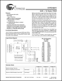 datasheet for CY7C1021V33-12VC by Cypress Semiconductor