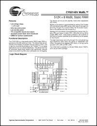 datasheet for CY62148-70SC by Cypress Semiconductor