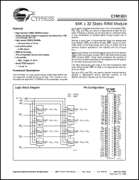 datasheet for CYM1831PN-20C by Cypress Semiconductor