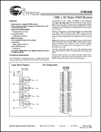 datasheet for CYM1836PZ-20C by Cypress Semiconductor