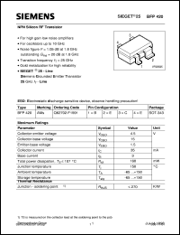 datasheet for BFP420 by Infineon (formely Siemens)