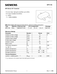 datasheet for BFR193 by Infineon (formely Siemens)