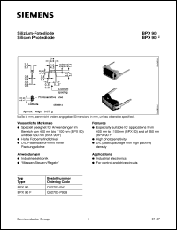 datasheet for BPX90F by Infineon (formely Siemens)
