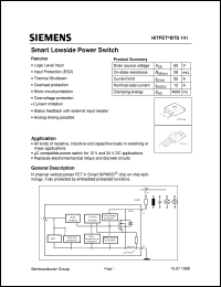 datasheet for BTS141 by Infineon (formely Siemens)