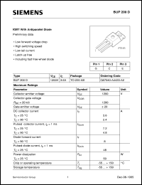 datasheet for BUP200D by Infineon (formely Siemens)