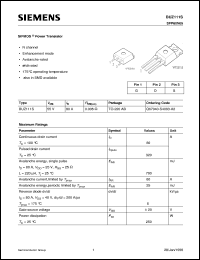 datasheet for BUZ111S by Infineon (formely Siemens)