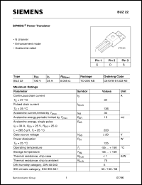 datasheet for BUZ22 by Infineon (formely Siemens)