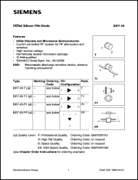 datasheet for BXY43-TS by Infineon (formely Siemens)