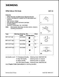 datasheet for BXY44-T2S by Infineon (formely Siemens)