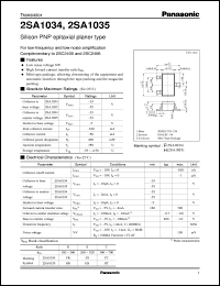 datasheet for 2SA1034 by Panasonic - Semiconductor Company of Matsushita Electronics Corporation