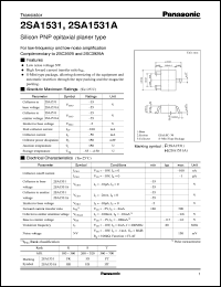 datasheet for 2SA1531A by Panasonic - Semiconductor Company of Matsushita Electronics Corporation