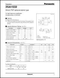 datasheet for 2SA1532 by Panasonic - Semiconductor Company of Matsushita Electronics Corporation