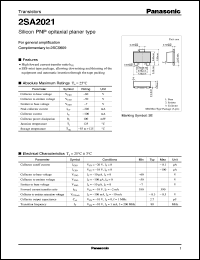 datasheet for 2SA2021 by Panasonic - Semiconductor Company of Matsushita Electronics Corporation