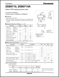datasheet for 2SB0710 by Panasonic - Semiconductor Company of Matsushita Electronics Corporation
