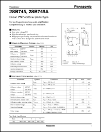 datasheet for 2SB0745A by Panasonic - Semiconductor Company of Matsushita Electronics Corporation