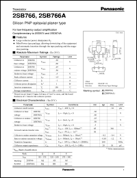 datasheet for 2SB0766 by Panasonic - Semiconductor Company of Matsushita Electronics Corporation