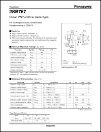 datasheet for 2SB0767 by Panasonic - Semiconductor Company of Matsushita Electronics Corporation