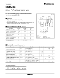 datasheet for 2SB0788 by Panasonic - Semiconductor Company of Matsushita Electronics Corporation