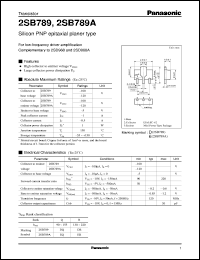 datasheet for 2SB0789 by Panasonic - Semiconductor Company of Matsushita Electronics Corporation